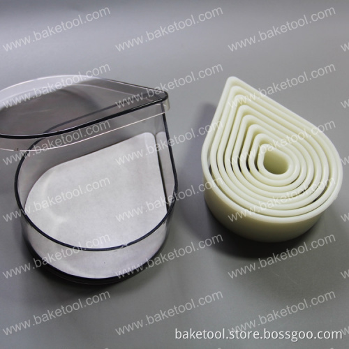 Food grade 8pcs water drop shaped nylon cutters set for cake decoration
